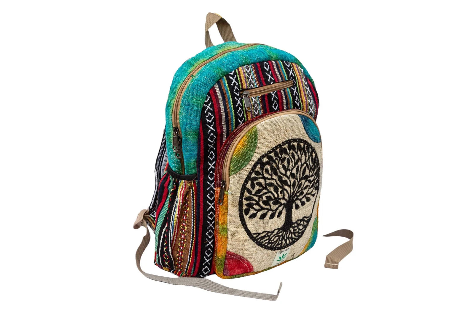 Outlets Tree of Life Large Handmade Hemp Nepal Backpack