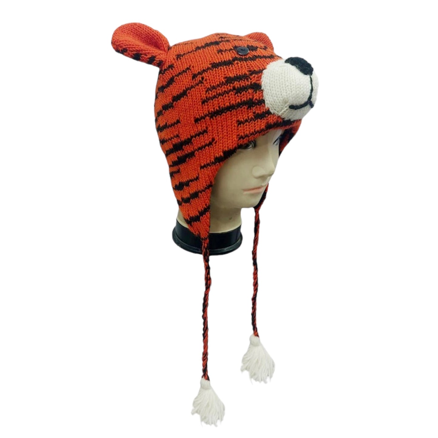 Handmade Wool Animal Hat | Rainbow Llama | Tiger | Reindeer Winter Hat