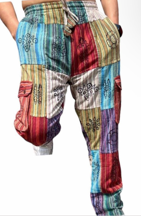 Handmade Cotton Yoga Patchwork Pants