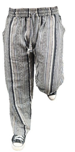 Handmade White Striped Harem Trousers