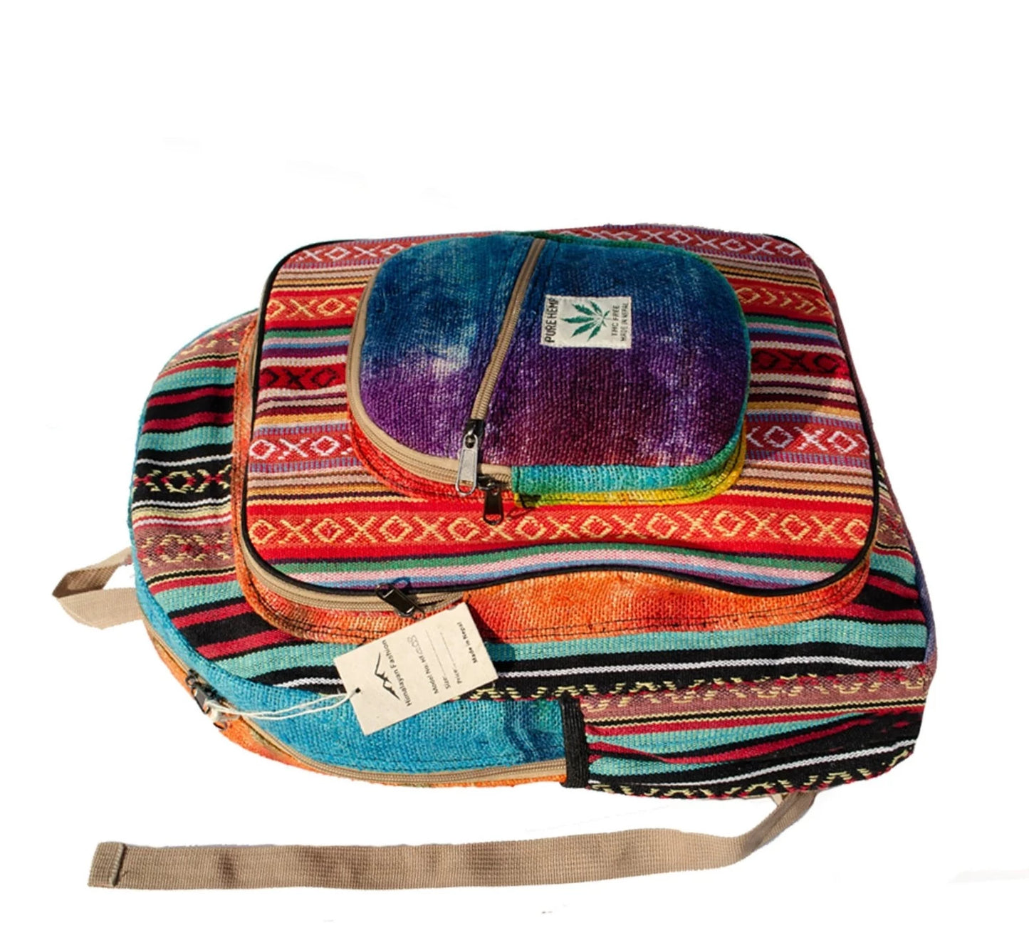 Large Tie Dye Hemp Backpack