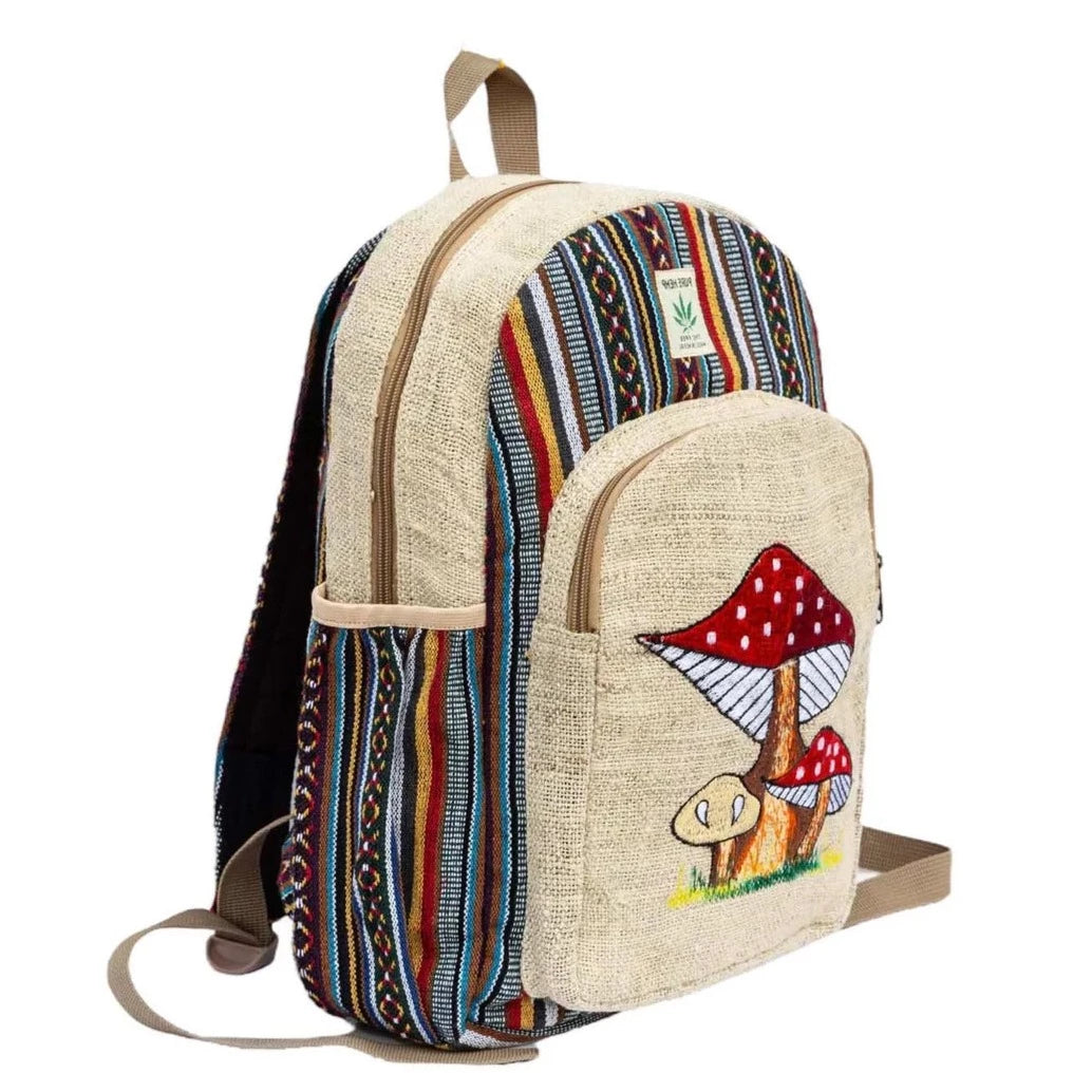 Large Red Mushroom Hemp Backpack