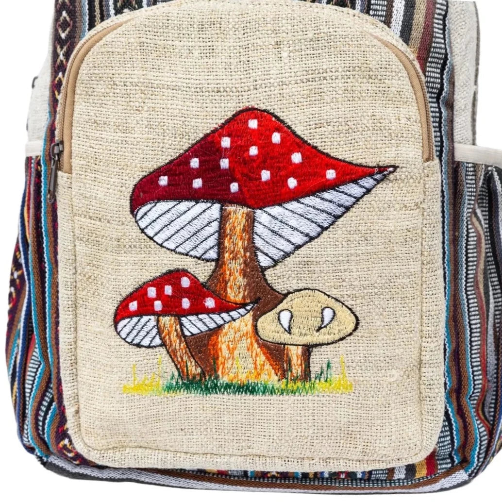 Large Red Mushroom Hemp Backpack